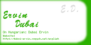 ervin dubai business card